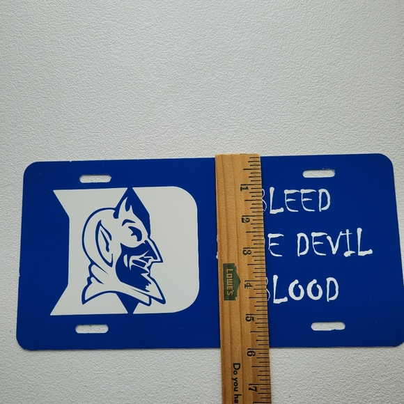 Duke Blue Devils License Plate Bleed Blue Devil Blood Novelty Vanity Aluminum - Picture 4 of 4